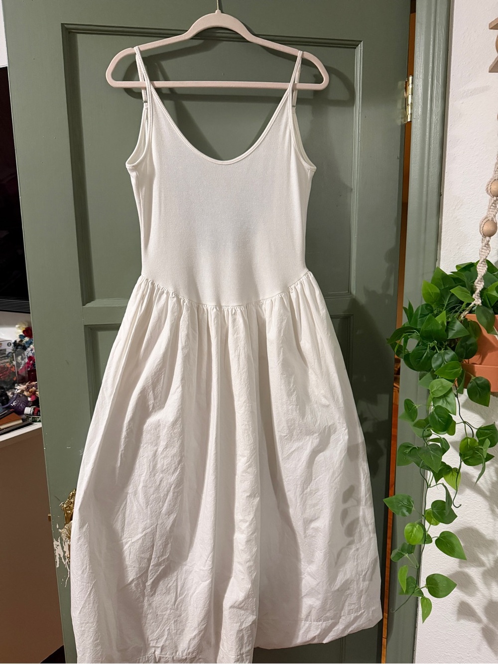 HYFVE White Spaghetti-Strap Full Skirt Dress